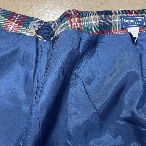 Vintage Plaid Wool Wrap Skirt Fully Lined Knee Length Y2K 90s Dark Academia 8P - Picture 7 of 11